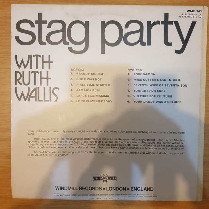 Ruth Wallis  Stag Party - Vinyl LP Record - Very-Good+ Quality (VG+)