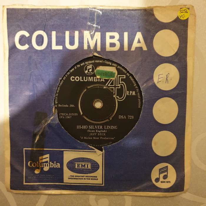 Jeff Beck  Hi Ho Silver Lining - Vinyl 7" Record - Very-Good Quality (VG)