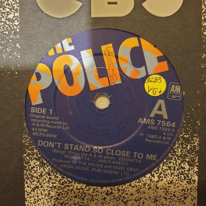 The Police  Don't Stand So Close To Me  - Vinyl 7" Record - Very-Good+ Quality (VG+)