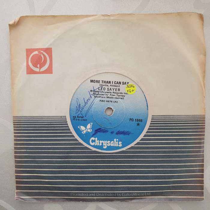Leo Sayer  More Than I Can Say - Vinyl 7" Record - Very-Good+ Quality (VG+)