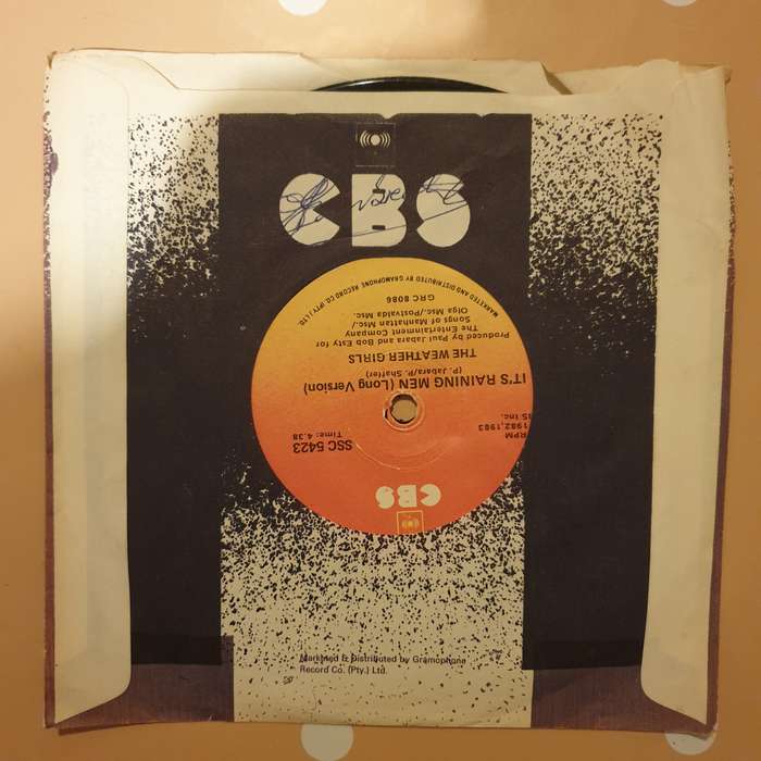 The Weather Girls  It's Raining Men - Vinyl 7" Record - Very-Good+ Quality (VG+)