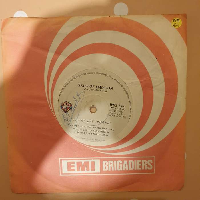 Lesley Rae Dowling  Grips of Emotion - Vinyl 7" Record - Very-Good+ Quality (VG+)