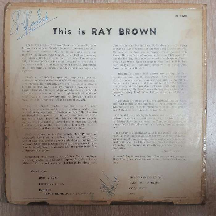 Ray Brown  This Is Ray Brown  Vinyl LP Record - Opened  - Good Quality (G)