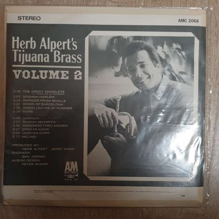 Herb Alpert & The Tijuana Brass  Volume 2 - Vinyl LP Record - Very-Good+ Quality (VG+)