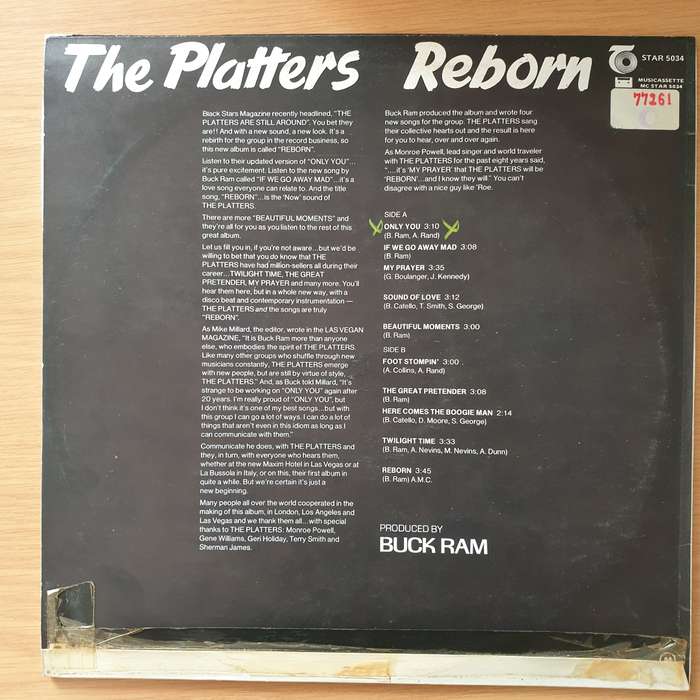 The Platters  Reborn - Vinyl LP Record - Very-Good+ Quality (VG+) (verygoodplus)