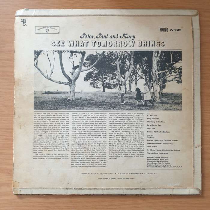 Peter, Paul and Mary - See What Tomorrow Brings - Vinyl LP Record - Very-Good Quality (VG) (veryg...