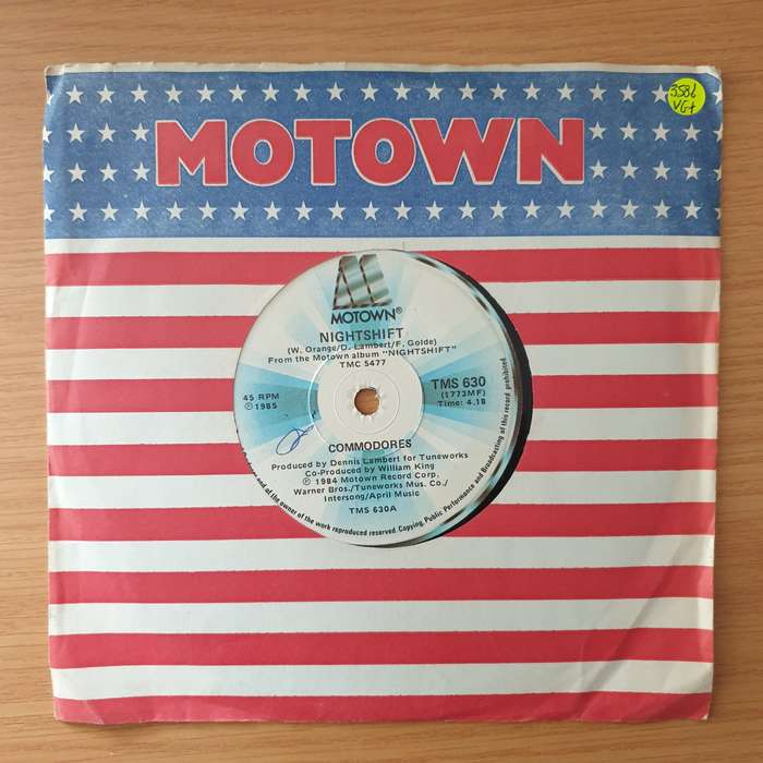 Commodores  Nightshift / I Keep Running - Vinyl 7" Record - Very-Good+ Quality (VG+)
