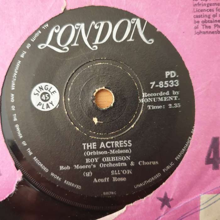 Roy Orbison  Dream Baby / The Actress - Vinyl 7" Record - Very-Good+ Quality (VG+) (verygoodplus)
