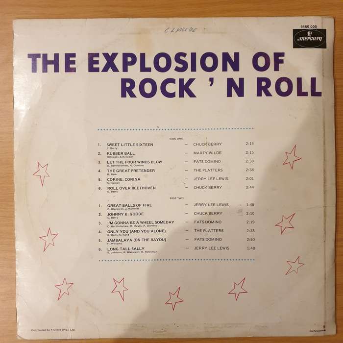 The Explosion of Rock and Roll - Vinyl LP Record - Very-Good+ Quality (VG+) (verygoodplus)