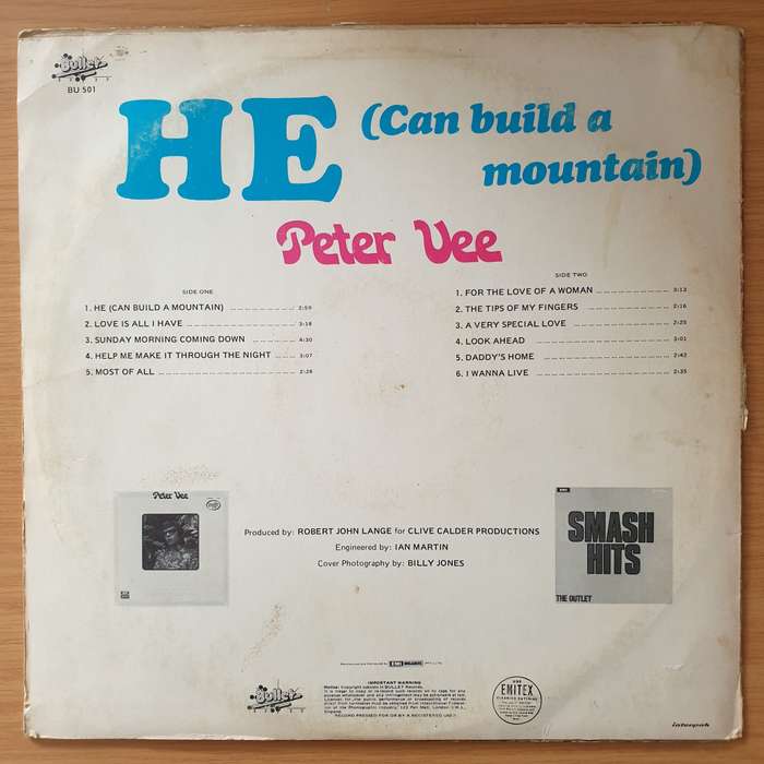 Peter Vee  He (Can Build A Mountain) - Vinyl LP Record - Very-Good+ Quality (VG+) (verygoodplus)