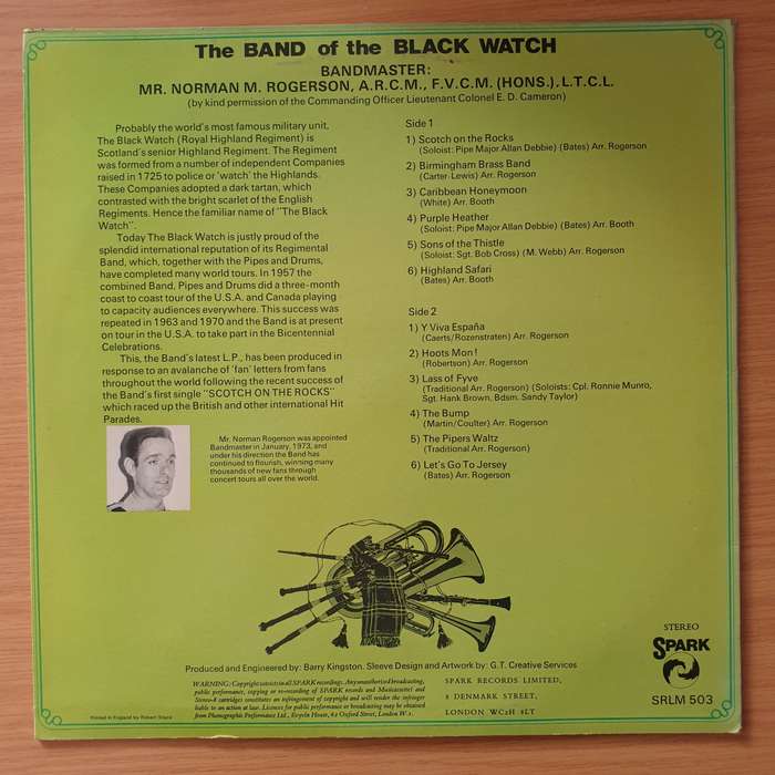 The Band Of The Black Watch  Scotch On The Rocks - Vinyl LP Record - Very-Good+ Quality (VG+) ...