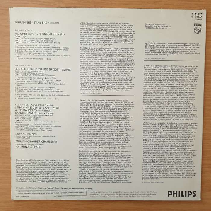Johann Sebastian Bach   Kantaten  Cantatas - Vinyl LP Record - Very-Good+ Quality (VG+) (ve...