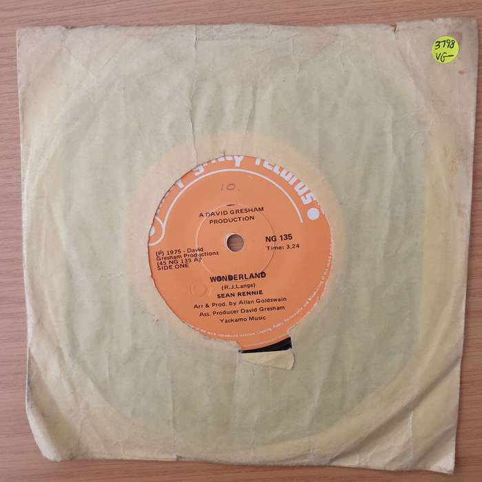 Sean Rennie  Wonderland - Vinyl 7" Record - Very-Good- Quality (VG-) (verygoodminus)