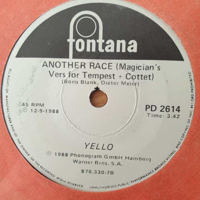 Yello  The Race - Vinyl 7" Record - Very-Good+ Quality (VG+) (verygoodplus)