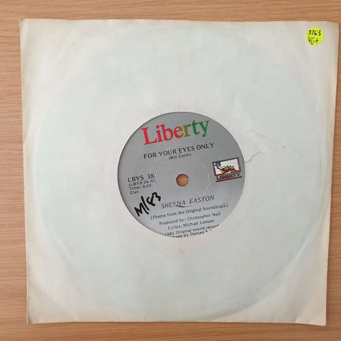 Sheena Easton  For Your Eyes Only - Vinyl 7" Record - Very-Good+ Quality (VG+) (verygoodplus)