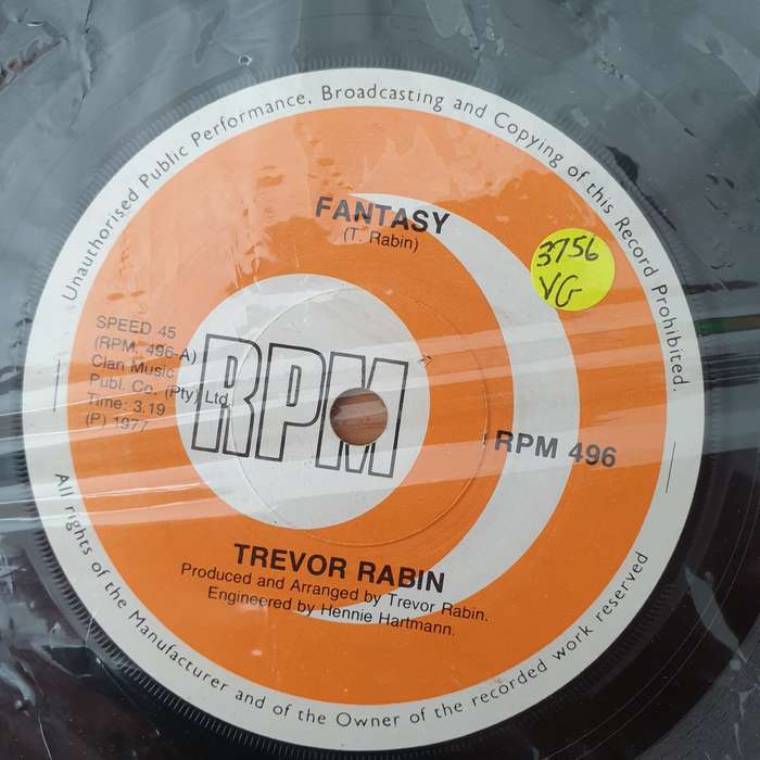 Trevor Rabin  Fantasy - Vinyl 7" Record - Very-Good Quality (VG) (vgood)