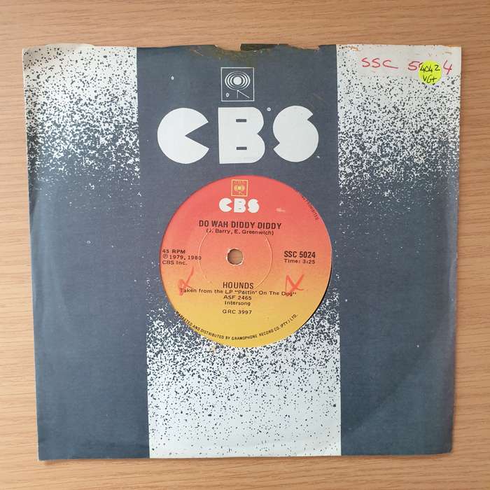 Hounds  Do Wah Diddy Diddy - Vinyl 7" Record - Very-Good+ Quality (VG+) (verygoodplus)