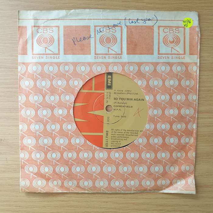 Copperfield  So You Win Again / You Keep Me Holding On - Vinyl 7" Record - Very-Good Quality (...