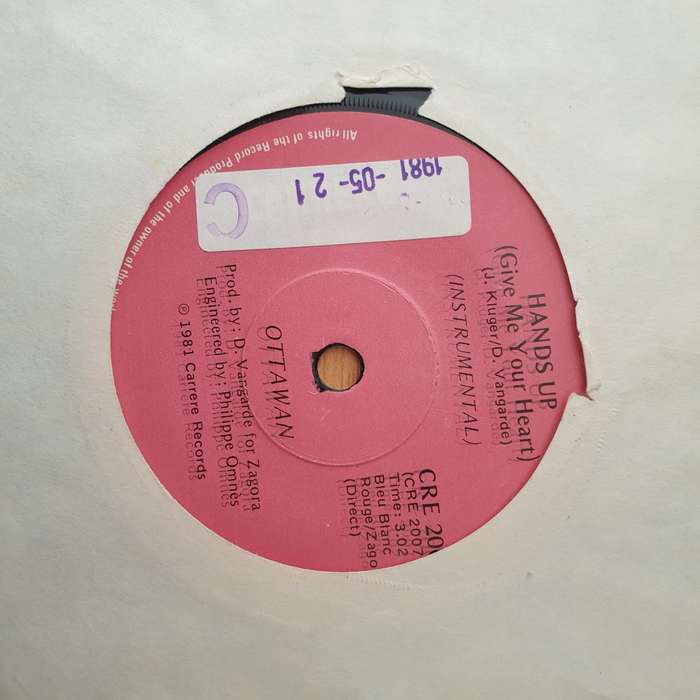Ottawan  Hands Up (Give Me Your Heart) - Vinyl 7" Record - Very-Good+ Quality (VG+) (verygoodp...