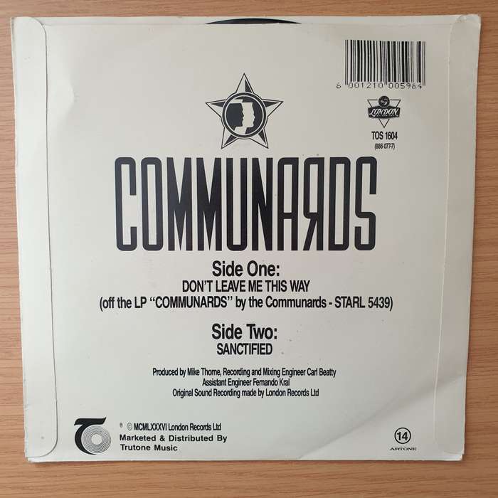 Communards  Don't Leave Me This Way - Vinyl 7" Record - Very-Good+ Quality (VG+) (verygoodplus)