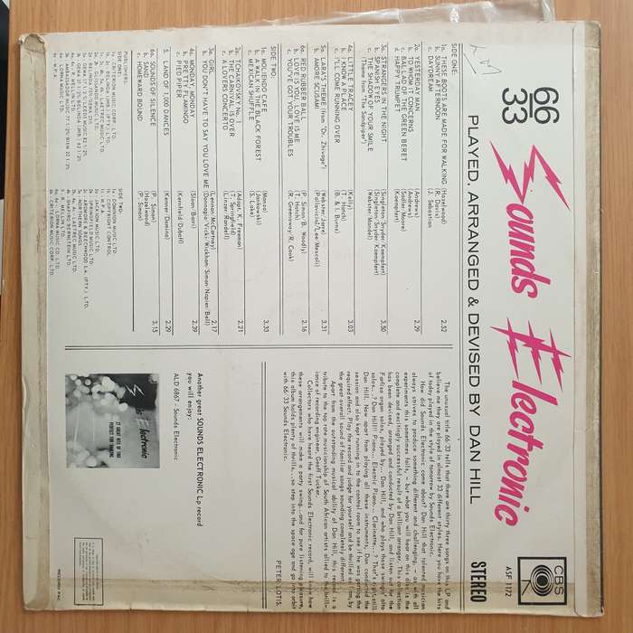 Dan Hill  66/33 Sounds Electronic - Vinyl LP Record - Very-Good+ Quality (VG+) (verygoodplus)