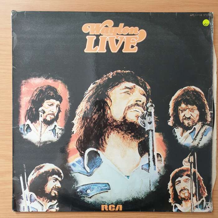 Waylon Jennings  Waylon Live - Vinyl LP Record - Very-Good+ Quality (VG+) (verygoodplus)