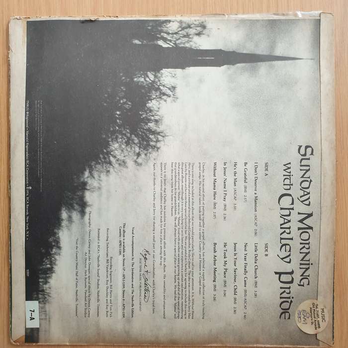 Charley Pride  Sunday Morning With Charley Pride - Vinyl LP Record - Very-Good+ Quality (VG+) ...