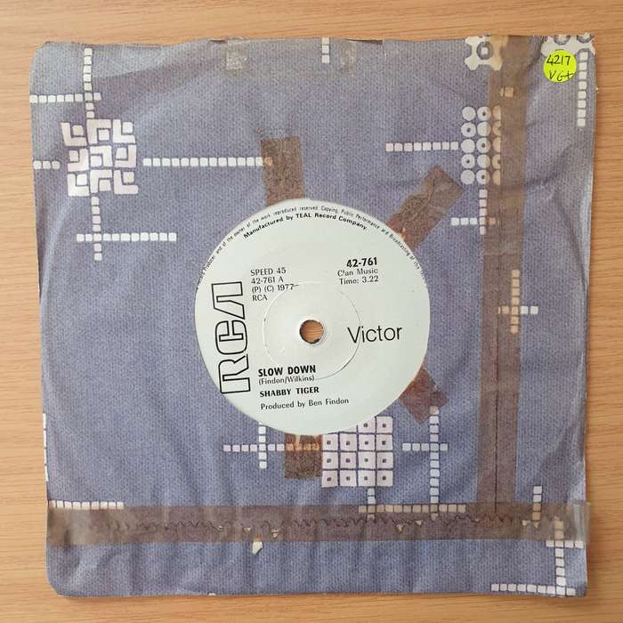 Shabby Tiger  Slow Down - Vinyl 7" Record - Very-Good+ Quality (VG+) (verygoodplus)