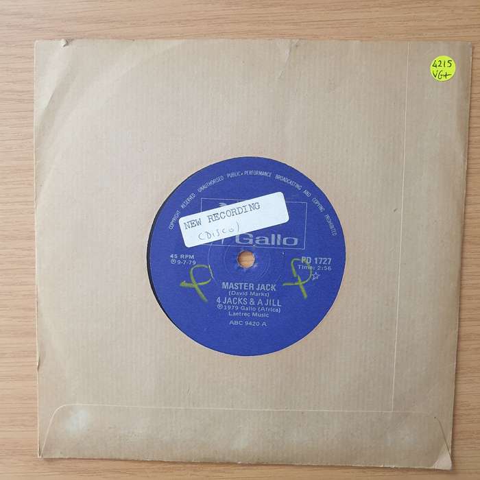 Four Jacks And A Jill  Master Jack / Sweet Sweet Love - Vinyl 7" Record - Very-Good+ Quality (...