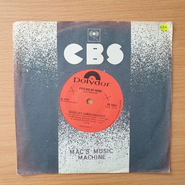 Barclay James Harvest  Friend Of Mine - Vinyl 7" Record - Very-Good+ Quality (VG+) (verygoodplus)