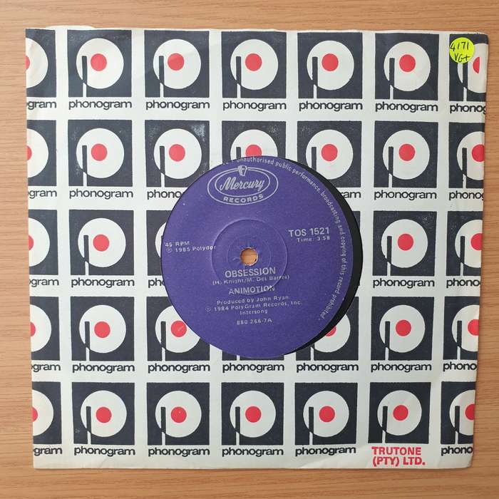 Animotion  Obsession - Vinyl 7" Record - Very-Good+ Quality (VG+) (verygoodplus)