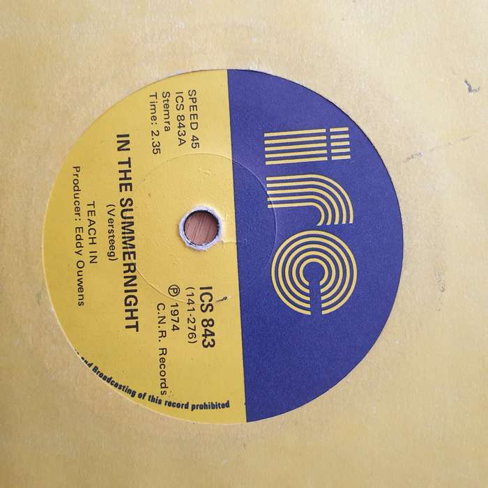 Teach-In  In The Summernight - Vinyl 7" Record - Very-Good+ Quality (VG+) (verygoodplus)