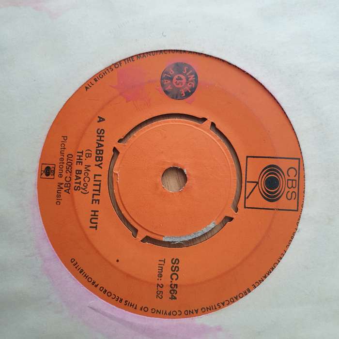 The Bats (SA - Rare)  A Shabby Little Hut - Vinyl 7" Record - Very-Good Quality (VG) (vgood)
