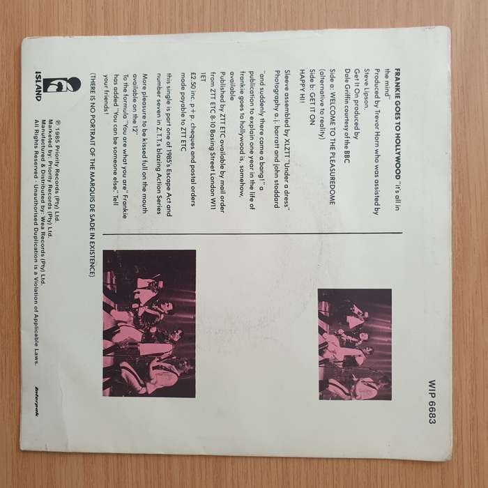 Frankie Goes To Hollywood  Welcome To The Pleasuredome - Vinyl 7" Record - Very-Good+ Quality ...