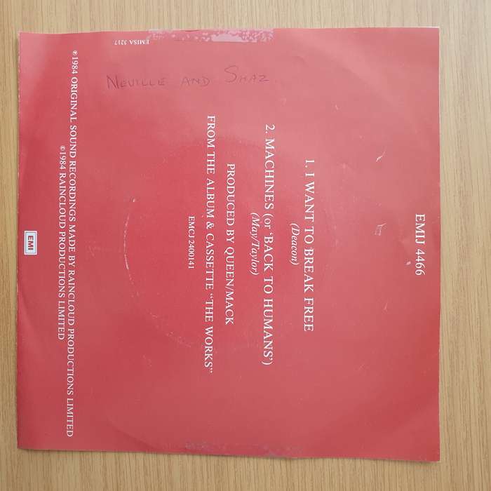 Queen  I Want To Break Free - Vinyl 7" Record - Very-Good+ Quality (VG+) (verygoodplus)