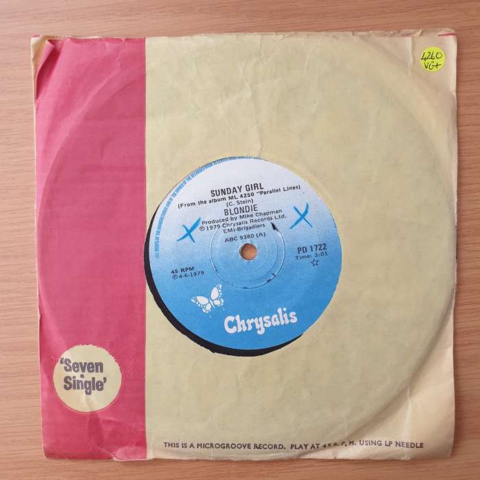 Blondie  Sunday Girl - Vinyl 7" Record - Very-Good+ Quality (VG+) (verygoodplus)