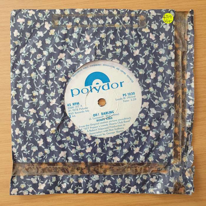 Robin Gibb  Oh Darling (Rhodesia) - Vinyl 7" Record - Very-Good+ Quality (VG+) (verygoodplus)