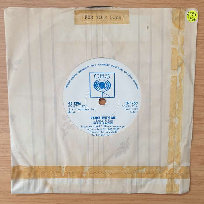 Peter Brown   Dance With Me (Rhodesia) - Vinyl 7" Record - Very-Good+ Quality (VG+) (verygoodp...
