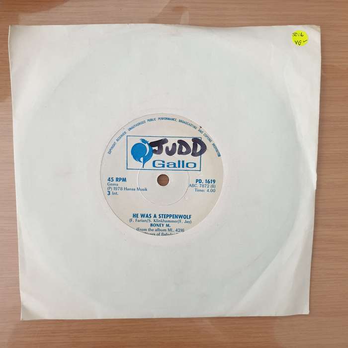 Boney M.  Rasputin (Rhodesia) - Vinyl 7" Record - Very-Good Quality (VG-) (verygoodminus)