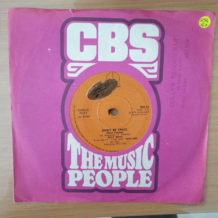 Billy Swan  Don't Be Cruel -  Vinyl 7" Record - Very-Good+ Quality (VG+) (verygoodplus)