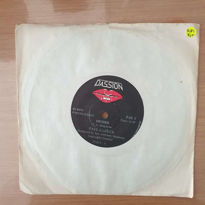 Paul Parker  Desire -  Vinyl 7" Record - Very-Good+ Quality (VG+) (verygoodplus)