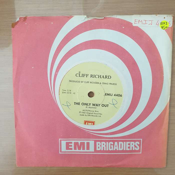 Cliff Richard  The Only Way Out -  Vinyl 7" Record - Very-Good+ Quality (VG+) (verygoodplus)