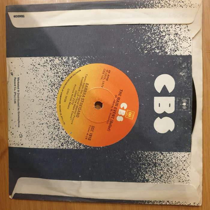 Barbra Streisand  The Main Event / Fight - Vinyl 7" Record - Very-Good+ Quality (VG+) (verygoo...