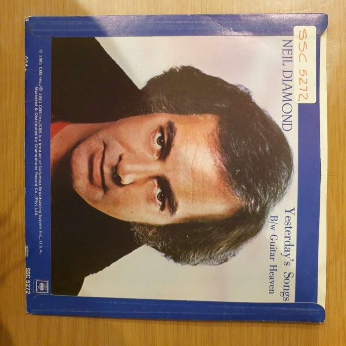 Neil Diamond  Yesterday's Songs -  Vinyl 7" Record - Very-Good+ Quality (VG+) (verygoodplus)