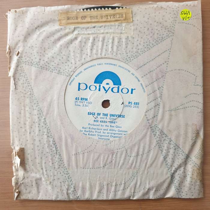 Bee Gees  Edge Of The Universe / Words (Rhodesia) - Vinyl 7" Record - Very-Good+ Quality (VG+)...
