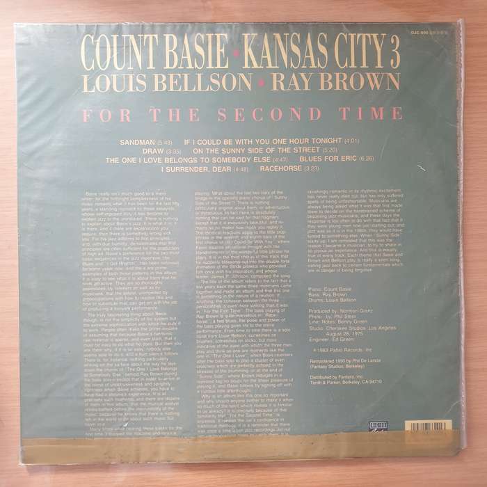 Count Basie / Kansas City 3  For The Second Time - Vinyl LP Record - Very-Good+ Quality (VG+) ...