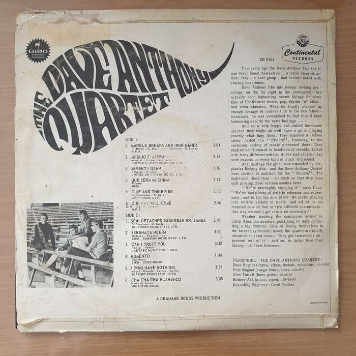 The Dave Anthony Quartet - Latin Ballads & Pop - Vinyl LP Record - Very-Good+ Quality (VG+) (very...