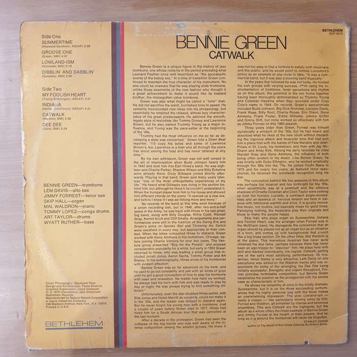 Bennie Green  Catwalk - Vinyl LP Record - Good+ Quality (G+) (gplus)