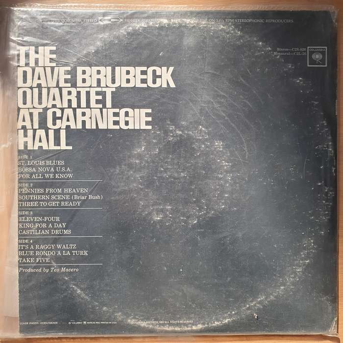 The Dave Brubeck Quartet  At Carnegie Hall - Vinyl LP Record - Very-Good+ Quality (VG+) (veryg...