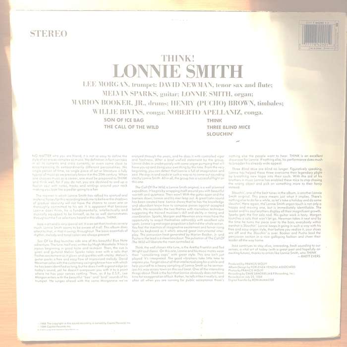 Lonnie Smith  Think!  Vinyl LP Record - Very-Good+ Quality (VG+) (verygoodplus)